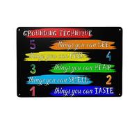 Targa in alluminio con scritta in inglese "Welcome Back to School Things You Can Taste Smell Hear Fell And See", 20 x 30 cm, 1° giorno di scuola, per interni ed esterni, giardino, soggiorno, aula