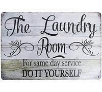 Targa in alluminio con scritta in lingua inglese "The Laundry Room For Same Day Serveice", stile vintage, decorazione da parete, 20,3 x 30,5 cm