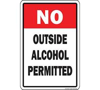 Targa in alluminio con scritta "No Outside Alcool Permessed", 20,3 x 30,5 cm