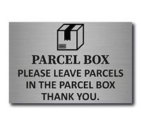 Targa in alluminio con scritta "Please Leave Parcels in the Parcel Box", resistente alle intemperie, 15 x 10 cm