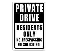 Targa in alluminio con scritta "Private Drive No Trespassing No Soliciting Residents Only", 30,5 x 40,6 cm, decorazione da parete, per interni ed esterni