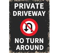 Targa in alluminio con scritta "Private Driveway No Turn Around - Private Road Do Not Enter", per cortile, giardino, porta d'ingresso, decorazione per la casa e l'ufficio, 20 x 30 cm
