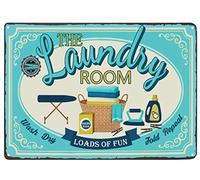 Targa in alluminio con scritta "The Laundry Room Loads Fun", decorazione da parete vintage, 20,3 x 30,5 cm