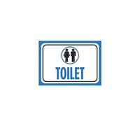 Targa in alluminio in metallo con stampa wc blu bianco nero poster donna uomini bagno grande immagine simbolo di nota commerciale segno di latta cartello in metallo 20,3 x 30,5 cm