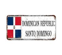 Targa in alluminio retrò con Capital City Santo Domingo, Repubblica Dominicana, cartello vintage da parete in metallo da appendere alla parete, decorazione artistica, cartelli in metallo di qualità