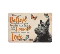 Targa in alluminio vintage Scottish Terrier When You Believe Beyond What Your Eyes Can See For Bar Club Ristoranti Caffè Pub Decorazione da Parete Vintage Decorativa 20x30 cm