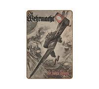 Targa In Ferro Die Wehrmacht Dt Luftwaffe Embossed Cartello Divertente Segnaletica Per Pub Ompleanno Esterno Grotta M
