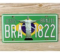 Targa in latta Brasile Cristo Redentore Rio Gesù Targa Targa 15,2 x 30,5 cm