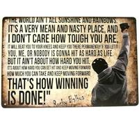 Targa in latta con citazione di Rocky Balboa, poster motivazionale That's How Winning Is Done, divertente targa in metallo per bagno, garage, grotta, bar, insegna per la casa, decorazione da parete