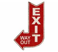 Targa in latta con la scritta Exit ideale per bar pub ristoranti hotel garage