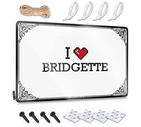 Targa in latta con scritta "I Love Bridgette" per birra, regalo divertente per il boss, segni vintage in metallo (colore: colore, dimensioni: 20 x 30 cm)
