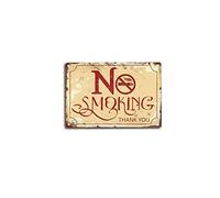 Targa in latta con scritta in lingua inglese "No Smoking", in stile retrò, in metallo, decorazione da parete, stile vintage, decorazione da parete, 20,3 x 30,5 cm