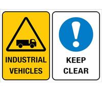 Targa in latta con scritta "Industrial Vehicles Keep Clear Warning Home Kitchen Farm Garden Garage Wall Decor 30,5 x 20,3