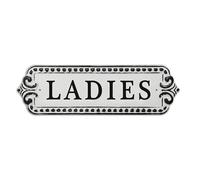 Targa in latta con scritta Ladies da appendere o fissare a muro porta o legno