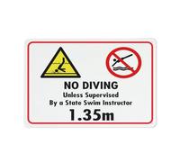 Targa in latta con scritta "No Diving Unless Supervised By A State Swim Instructor", per casa, cucina, fattoria, giardino, garage, decorazione da parete, 30,5 x 20,3 cm