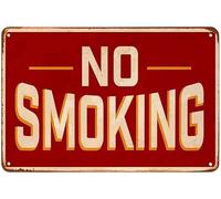 Targa in latta con scritta "No Smoking", in metallo, stile vintage, per bar, pub, negozi, decorazione da parete, divertente, retrò, per uomini e donne, 20 x 30 cm
