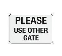 Targa in latta con scritta "Please Use Other Gate", 30,5 x 20,3 cm, ideale per decorare le pareti del