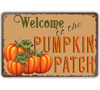Targa in latta con scritta "Welcome To The Pumpkin, stile vintage, retrò, in alluminio, regalo per compagni di classe, amici e colleghi, per vacanze, compleanni, vacanze, 30,5 x 40,6 cm