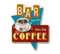 Targa in latta da appendera a forma Tazza di caffè per colazione al bar arredo