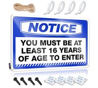 Targa in latta divertente con scritta in lingua inglese "No Trespassing Rust-proof & Today I Will Decor, Vintage Tin - Notice You Must Be At Least 16 Years Of Age To Enter For Room Decor Men | This