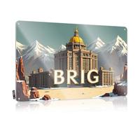 Targa in latta divertente vintage Brig: A Grand Mountain Resort Adventure Targa in latta vintage decorazione bar bar per uomo caverna (30 x 40 cm)
