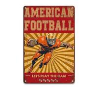 Targa in latta Funky Football americano per decorazione casa colonica ristorante garage bar 20,3 x 30,5 cm