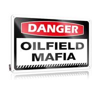 Targa in latta Highland Welcome Yard Decor Rustproof & Silly Decor Vintage Tin - Pericolo giacimento petrolifero mafia per la decorazione della parete della costruzione | Targa metallica per