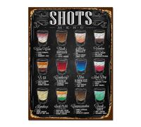 Targa in latta per bar pub da appendere con scritta SHOTS
