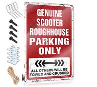 Targa in latta per garage, autentico scooter, Roughhouse Parking Only Tin Sign Sports Bar Decor Indie Room Decor (dimensioni: 30 x 40 cm)