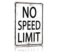 Targa in latta retrò con scritta in lingua inglese "No Speed Limit", per camera da letto, garage, camera da letto, stile vintage, decorazione artistica da parete, 20 x 30 cm