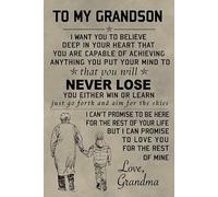 Targa in latta retrò con scritta in lingua inglese "to my grandson I can promise to love you love grandma" per la casa, decorazione da parete per caffè, 20 x 30 cm