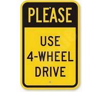 Targa in latta retrò con scritta "Please Use 4-Wheel Drive", cartello stradale per ufficio, cartello stradale da uomo, decorazione poster 20,3 x 30,5 cm