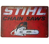 Targa in latta retrò Steele Chainsaw poster bar pub ristorante casa cucina decorazione parete metallo latta segno 20,3 x 30,5 cm