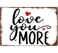 Targa in latta "Ti amo di più", stile retrò, vintage, per la casa, la famiglia, decorazione da parete con citazioni positive, cartelli in metallo retrò per il bagno di famiglia, decorazioni per fest