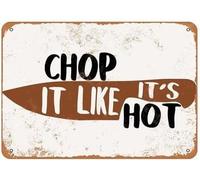 Targa in latta "Tritalo come se fosse caldo", coltello da macellaio, classico, decorazione da parete vintage per cucina, bar, soggiorno, fattoria, ristorante, elegante, regalo decorativo, 8x12 pollic