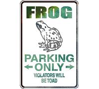Targa in latta vintage con scritta "Frog Parking Only ViolatorWill Be Toad" per la casa, la grotta del garage bar del paese poster della decorazione da parete del club cartello in metallo 20 x 30 cm