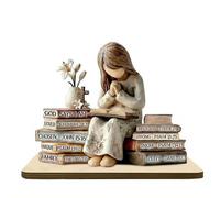 Targa in legno 2D con scritta in lingua inglese "Dio dice I Am Table", con dedica della Bibbia, per scrivania, casa, sala di preghiera, regali cristiani per donne e uomini