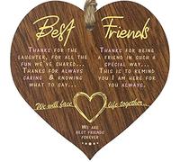 Targa in legno a forma di cuore con scritta "Best Friend", regalo di compleanno per donne, in legno scuro, decorazioni natalizie, decorazioni da appendere per San Valentino, regali speciali per amici,