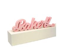 Targa in Legno Bakery rosa Targa da appoggio arredo casa Targa moderna Declea