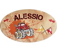 Targa in legno bambino o bambina personalizzabile - con la possibilità di scrivere il vostro nome - nome in legno da appendere - Targhette per porte - Regalo di battesimo, nascita IT-Pq Porte 22