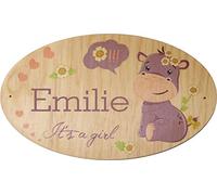 Targa in legno bambino o bambina personalizzabile - con la possibilità di scrivere il vostro nome - nome in legno da appendere - Targhette per porte - Regalo di battesimo, regalo di natale