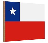 Targa in legno | Bandiera del Cile | Decorazione | 20 cm x 30 cm