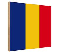 Targa in legno | Bandiera della Romania | Decorazione | 40 cm x 30 cm