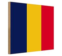 Targa in legno | Bandiera della Romania | Decorazione per la casa | 40 cm x 30 cm