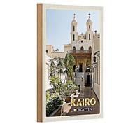 Targa in legno | Cairo | Egitto | Chiesa sospesa | Nostalgia | 12 cm x 18 cm