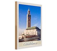 Targa in legno | Casablanca | Marocco | Stile retrò | Decorazione | 30 cm x 40 cm