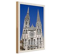 Targa in legno | Cattedrale di Chartres | Francia | Decorazione | 30 cm x 40 cm