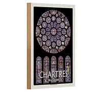 Targa in legno | Chartres Cattedralen-Finestra | Francia | 12 cm x 18 cm