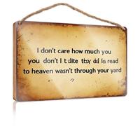 Targa in legno con citazione "I Don't Care How Much You" per esterni e decorazione in legno per bagno (20 x 30 cm)