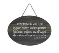 Targa in legno con dedica biblica, Galati 5:22 23 The Fruit of the Spirit Is Love Joy Peace Patience Kindness Goodness Faithfu, cartello in legno da appendere alla parete per ufficio, porta, parete